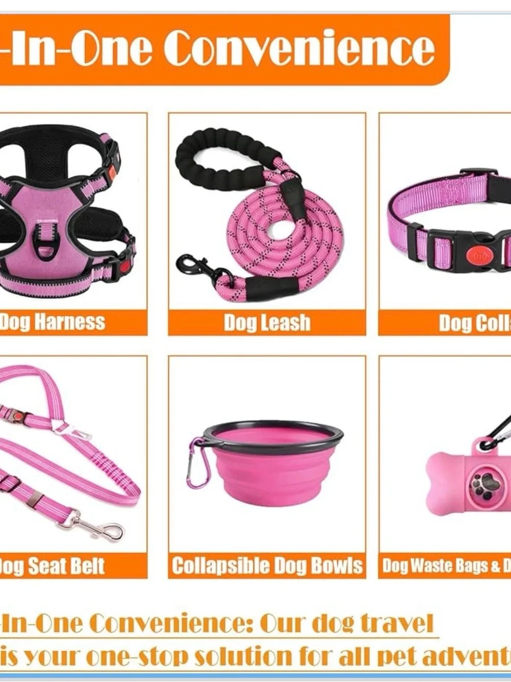Adjustable Pink Padded Dog Harness and Leash Set for Small Dogs -